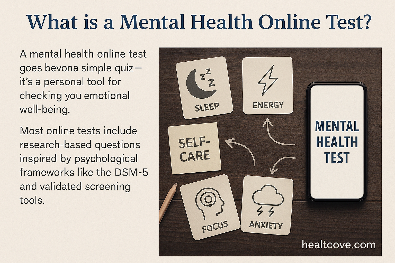 Mental health test concept explained with visuals